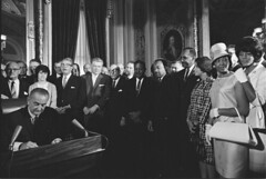 Photograph of President Lyndon Johnson Signs t...