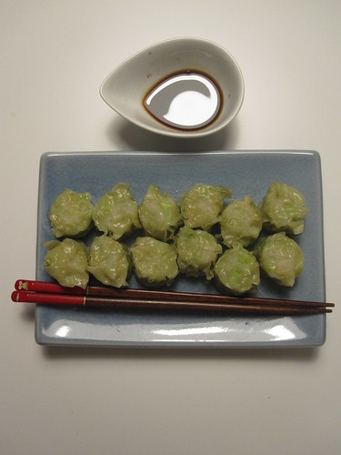 Edamame and fish dumpling with ponzu sauce