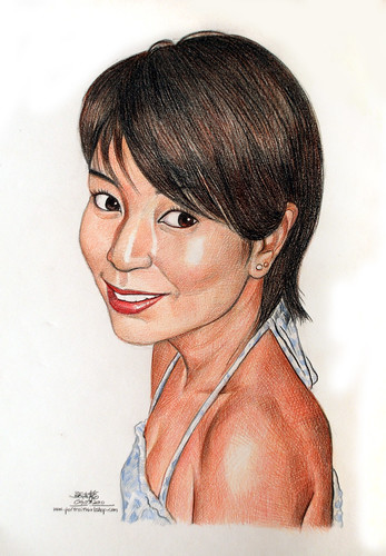 lady caricature in colourpencil 090310