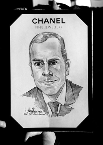 Portrait live sketching for Chanel Fine Jewellery Exhibition Day 3 - 4
