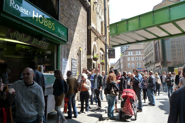 Hobbs and the queue to grab some
