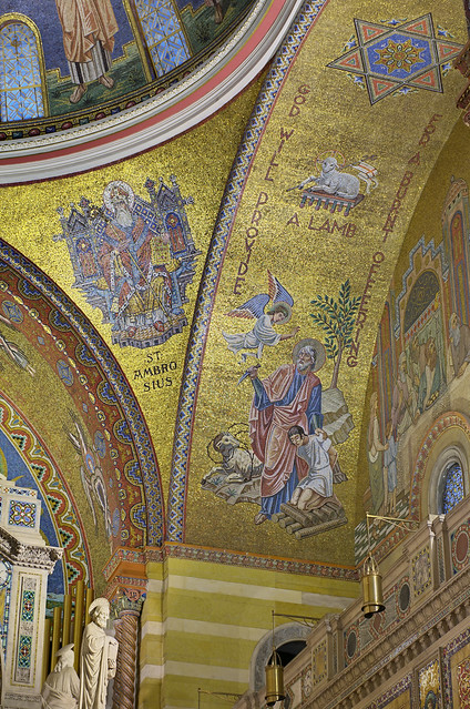 Cathedral Basilica of Saint Louis, in Saint Louis, Missouri, USA - mosaics in east sanctuary arch