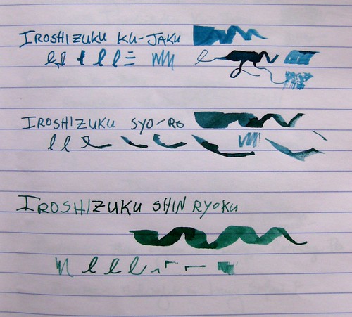 Three Pilot Iroshizuku Ink comparisons, III
