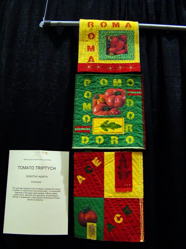 DSC02667 NorCal quilt Tomato Triptych by Dorothy North