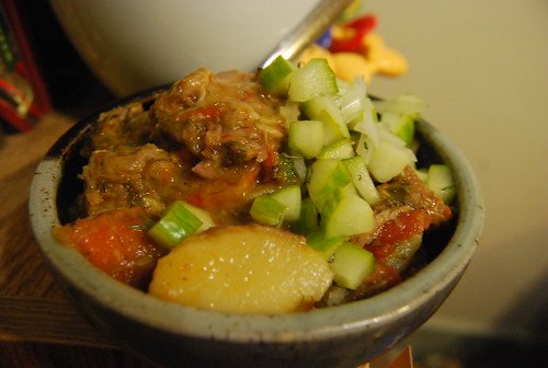 Lamb curry with pickle