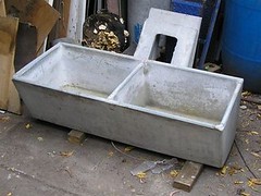 A concrete trough