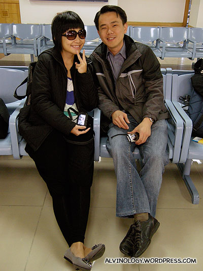 Han Joo and Nic at the airport