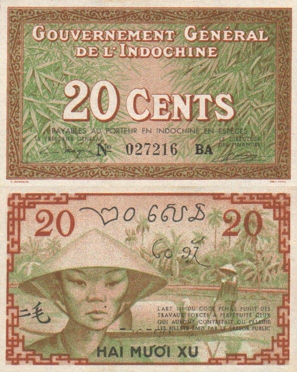 20 Centov Francúzska Indočína 1939