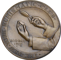 New York Numismatic Club Higgins medal reverse
