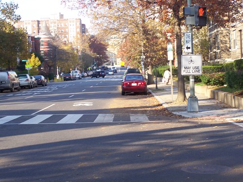 Bicycle may use full lane street street, 15th Street NW, Washington, DC