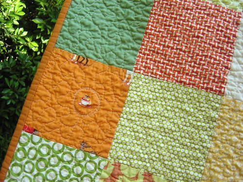 Dots & Critters Baby Quilt close up