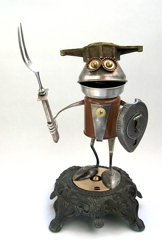 Egil -
            Found Object Robot Assemblage Sculpture by Brian Marshall <br
            />by adopt-a-bot.