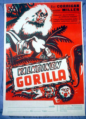 WHITE GORILLA (1945) Finnish poster