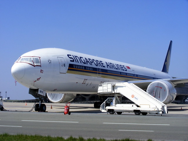 Singapore Airlines, Boeing 777-300ER 9V-SWN, stored @ Paris CDG