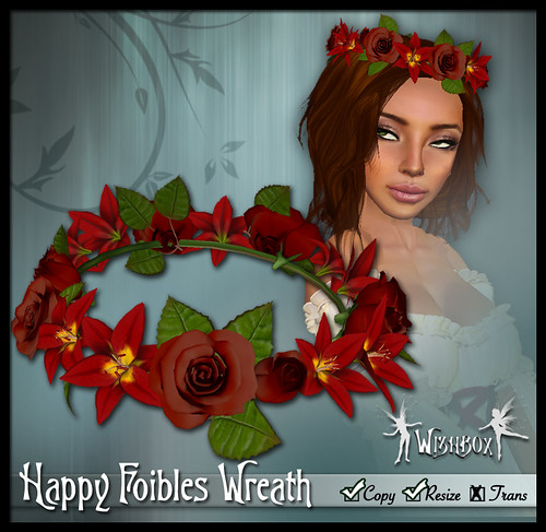 "Happy Foibles" Hair Wreath (red)