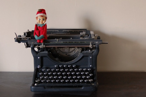 Elf on the typewriter.