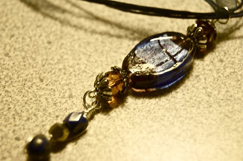 Navy blue glass pendant