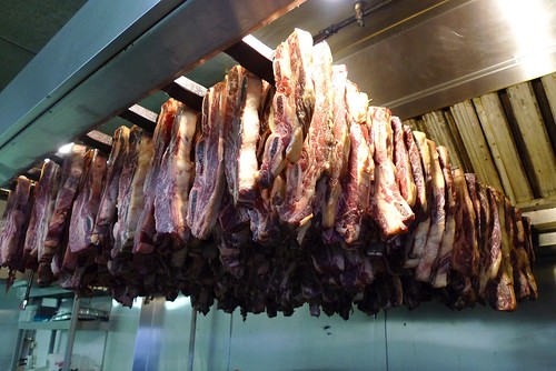 Short ribs curing above the oven at Helena's.