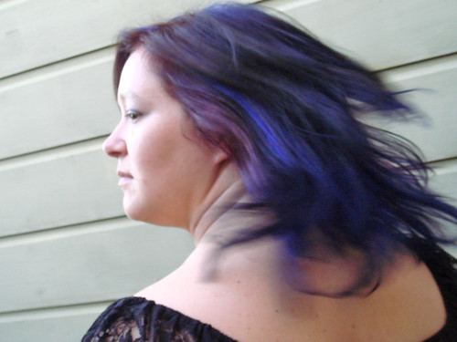 hair with purple underneath. Blue Hair with Purple