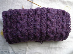 Cabled Shawlette in Progress