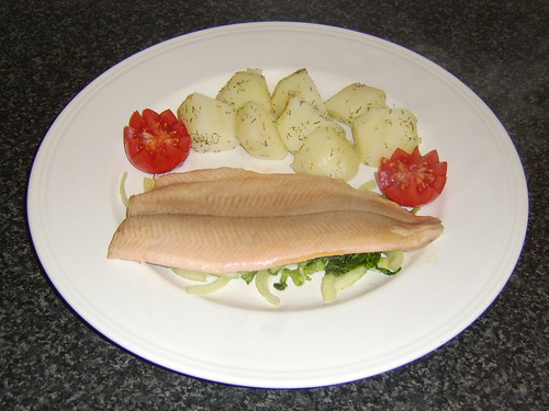 Fillet of Scottish Rainbow Trout with Salad and Dill Potatoes