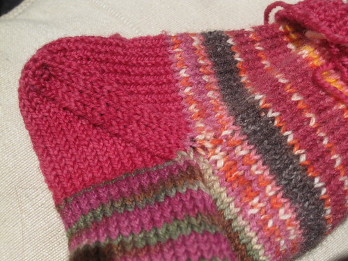 Double knit socks - afterthough heel