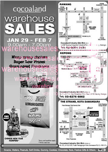 29 Jan - 7 Feb: Cocoaland Warehouse Sale