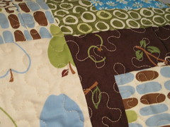 close up of machine quilting on larger quilt