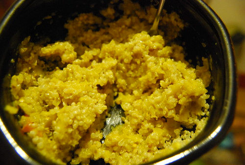 Quinoa with curried eggplant