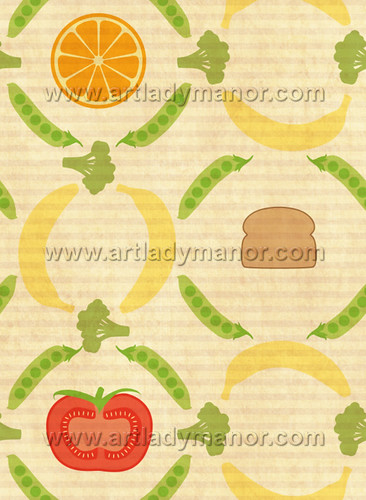 Food Pattern for zazzle and avery recipe binder design contest