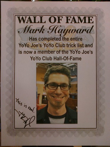 Wall of Fame Certificate