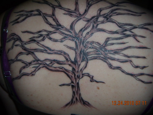 japanese maple tree tattoo. finished japanese maple tree