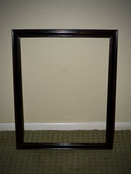 spray paint picture frame black red