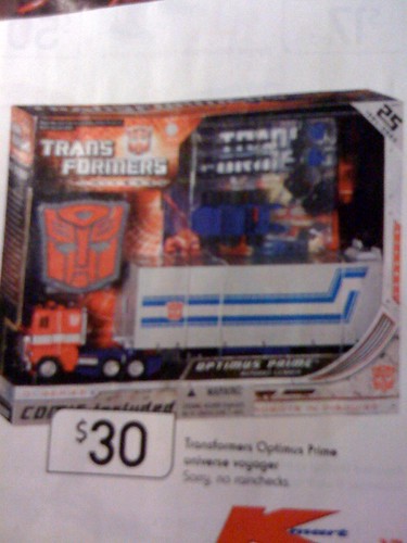 kmart catalogue 2011. In the latest Kmart catalogue. G1 reissue Optimus Prime for $30.