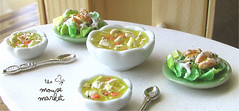 Chicken Soup and Chicken Caesar Salads (1/12 scale)