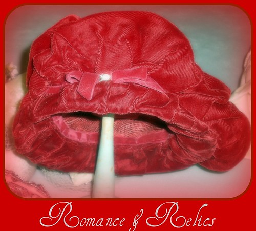 vintage velvet red hat