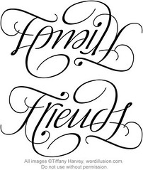 "Family" & "Friends" Ambigram