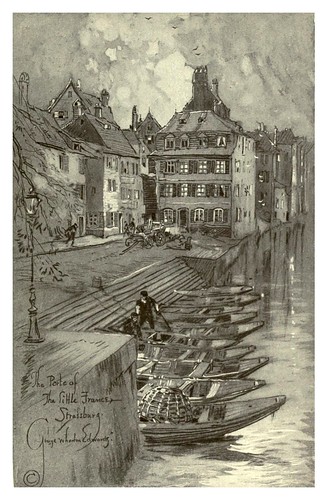 022- Estrasburgo- Puerto de la pequeña francia-Alsace-Lorraine-1918- Edwards George Wharton