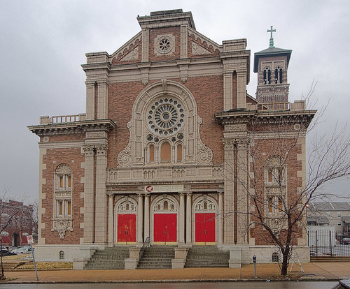 former Holy Name Roman Catholic Church, in Saint Louis, Missouri, USA - exterior front