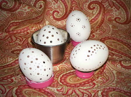 hollow egg drilled holes decoration easter