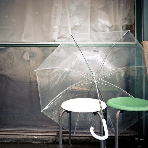 Clear Vinyl Umbrella Just Waiting in the Rain
