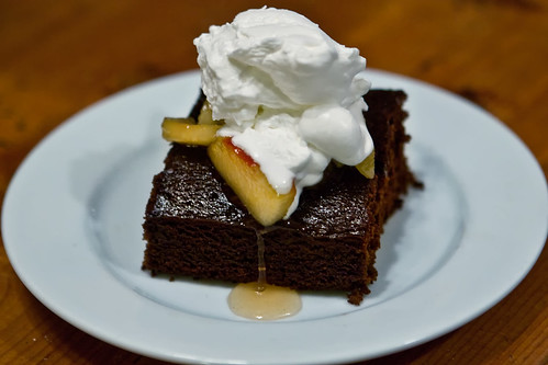 Gingerbread with Warm Apples and Whipped Cream