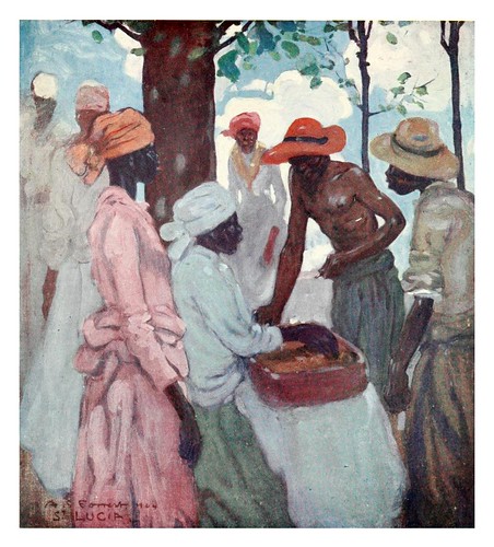 012-Vendedor de pan de jengibre en Santa Lucia Jamaica-The West Indies 1905- Ilustrations Archibald Stevenson Forrest