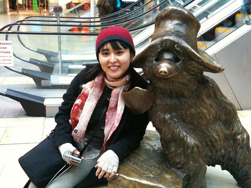 Yes, the real paddinton bear in Paddington station London!