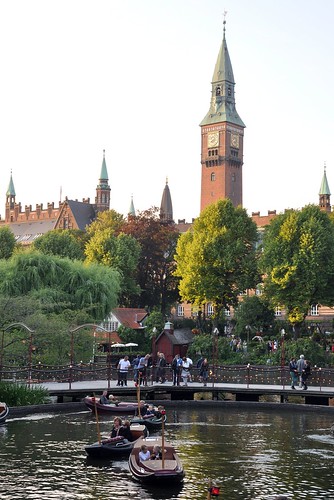 Tivoli Gardens and Copenhagen City Hall