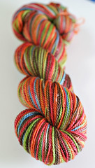 'rustic rainbow' on merino/seacell sock