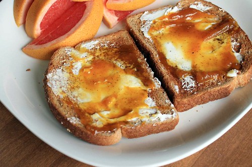 Toast with cream cheese and pumpkin butter