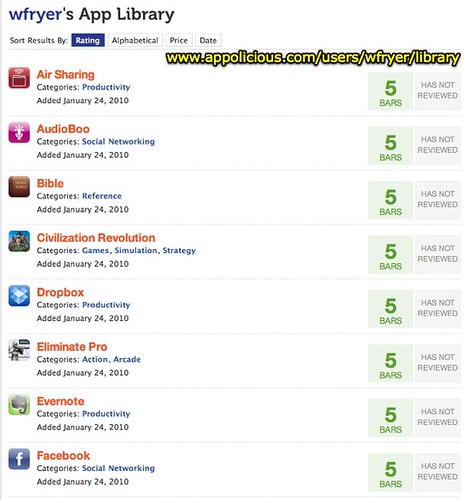 wfryer's App Library | Appolicious ™ iPhone App Directory