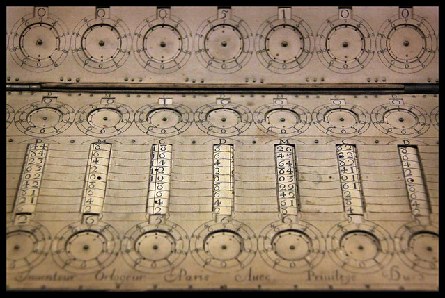 Detail - Arithmetical machine by Grillet, 1678
