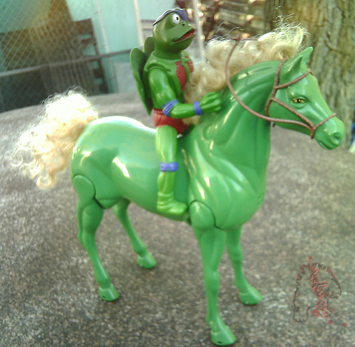DA - Battery Operated "NINJA HERO RIDER" GALLOPING HORSE //  Horse ii (( 199x ))